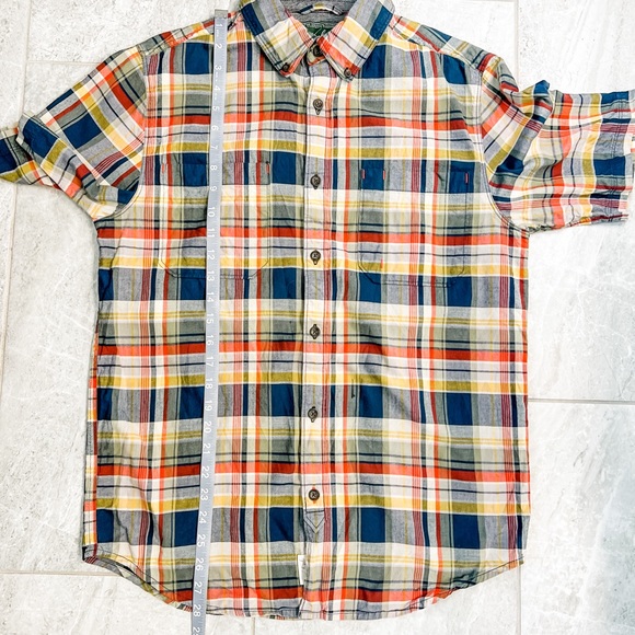 Woolrich Multicolor Plaid Short Sleeve Collared Button Down Shirt Size Medium - Picture 4 of 8
